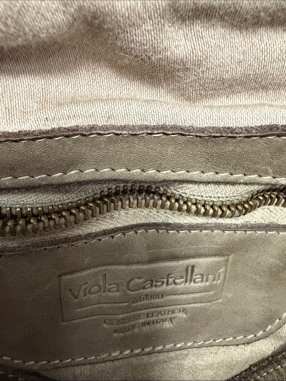 Stud-Trim Leather Tote in Taupe - Picture 2 of 7